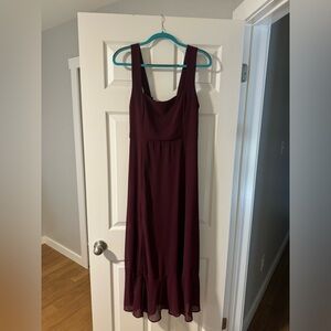 Claire Midi Dress in Merlot Chiffon